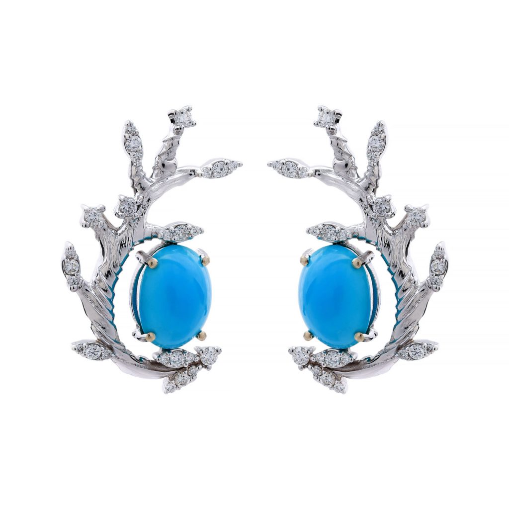 Branch_turquoise_brilliant_Goharbin_earingGoharbin-Jewerly