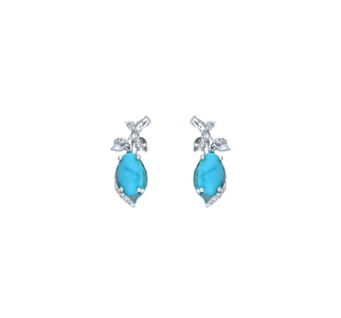 Goharbin Turquoise Brilliant Earrings