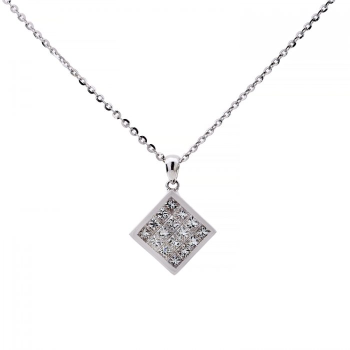 Brilliant Princess Square Pendant