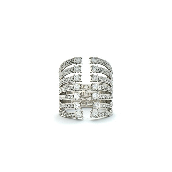 Grooved diamond ring