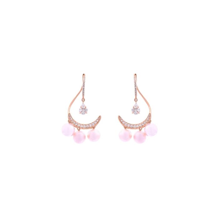 Goharbin Teardrop cut and Marquise Cut Diamonds Earrings set with  Coloured Pearls
