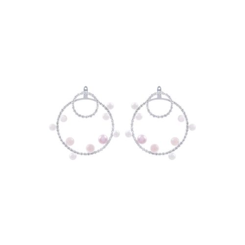 Goharbin Coloured Pearl Earrings Circle design