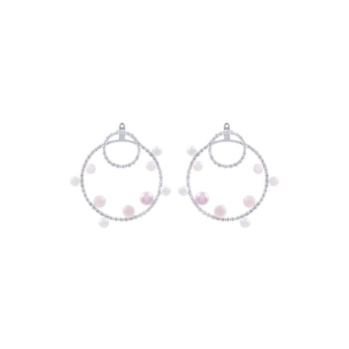 Goharbin Coloured Pearl Earrings Circle design