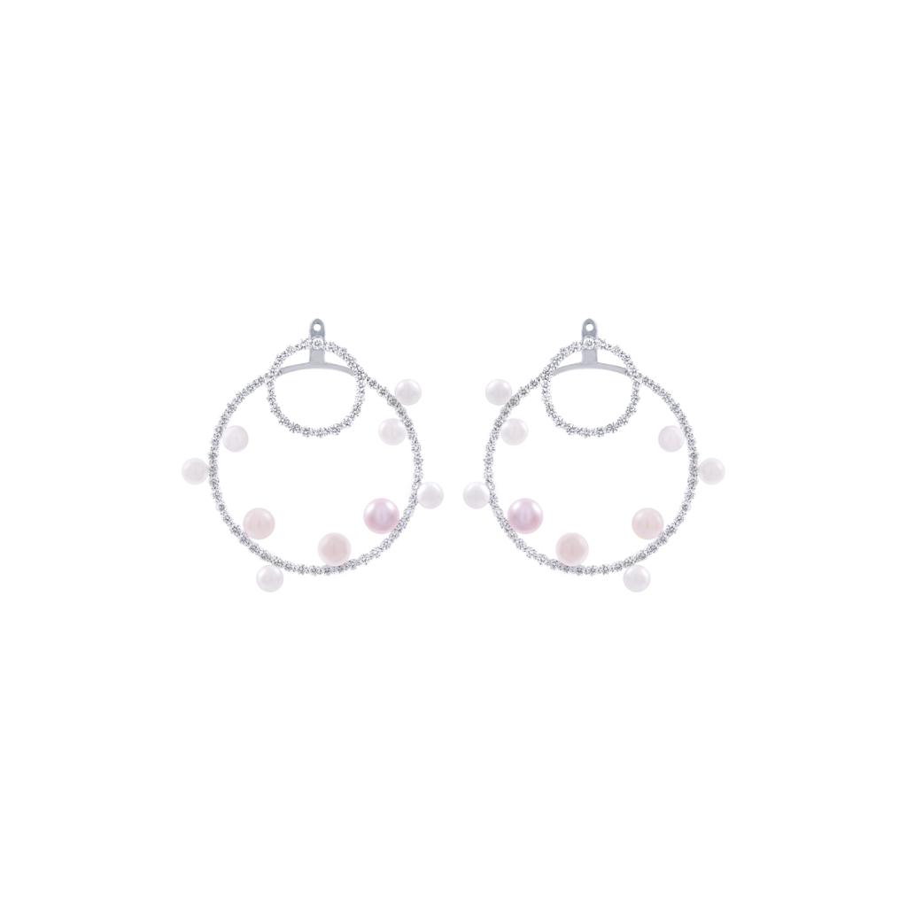 Goharbin Coloured Pearl Earrings Circle design