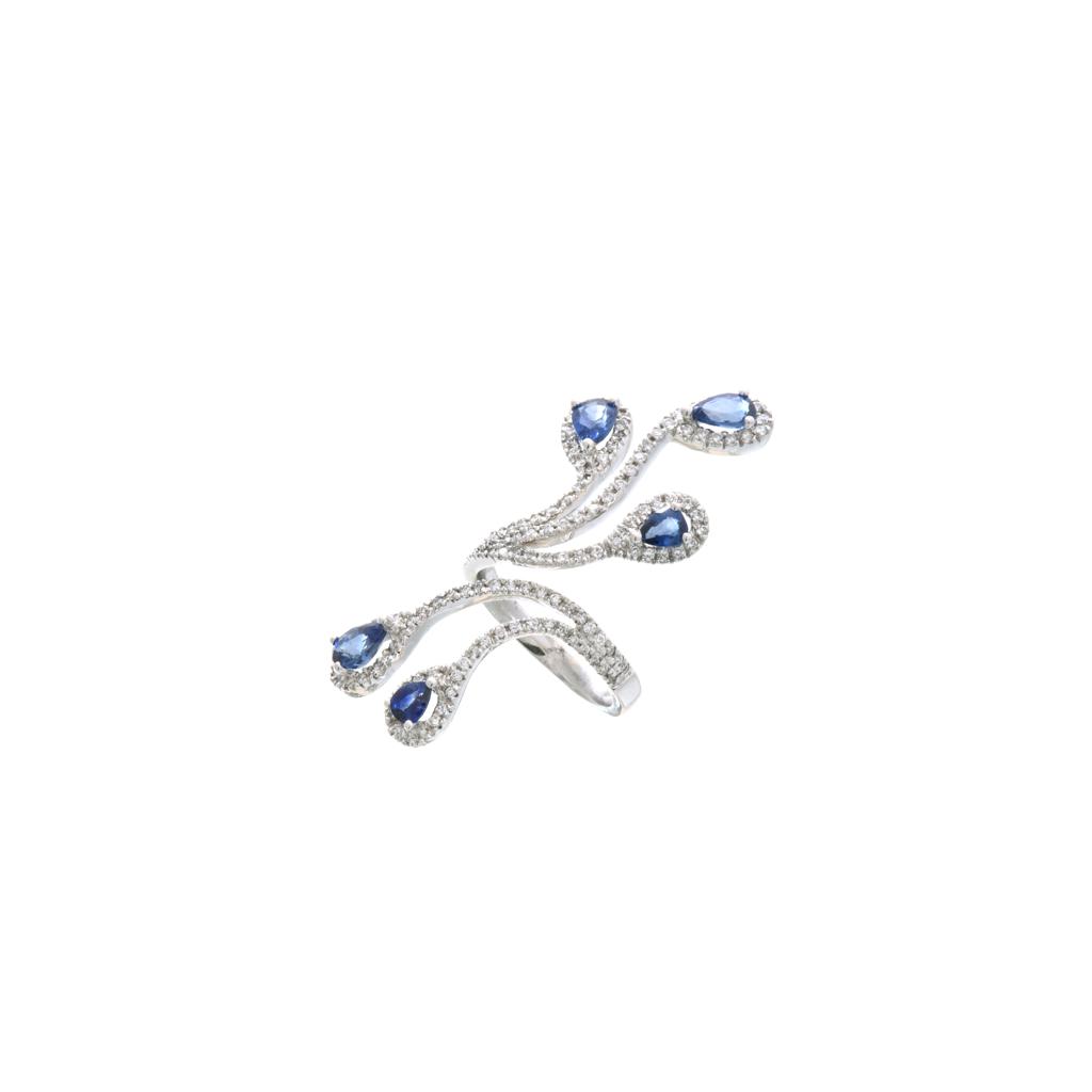 Goharbin Peacock Diamond Sapphire Ring
