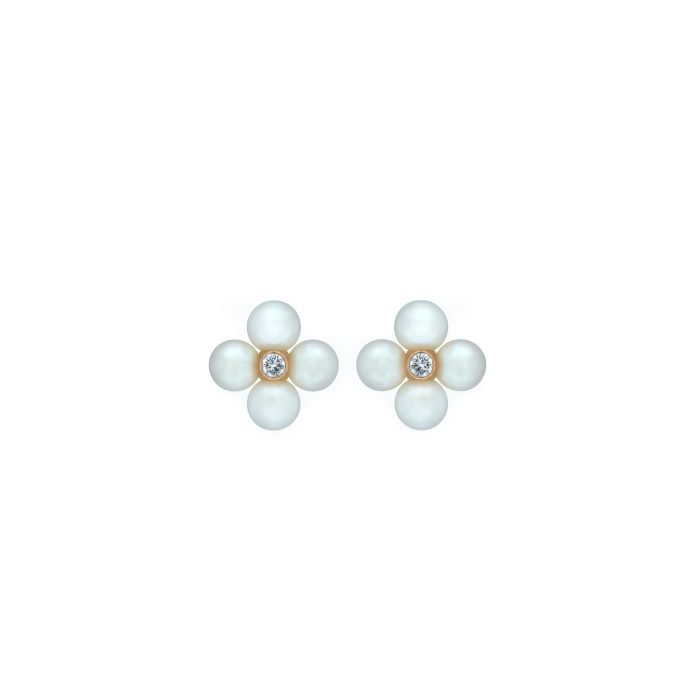Goharbin Pearl and diamond earrings