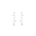 Goharbin Golden & White Pearl Diamond Earrings