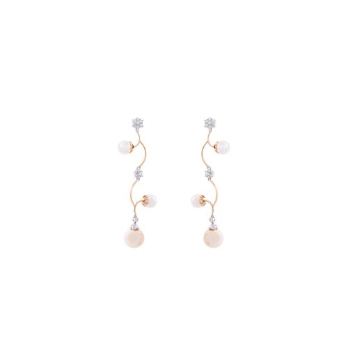 Pearl Diamond Branch Earrings