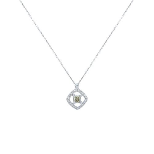 Goharbin Square Brilliant Cut Diamond Pendant