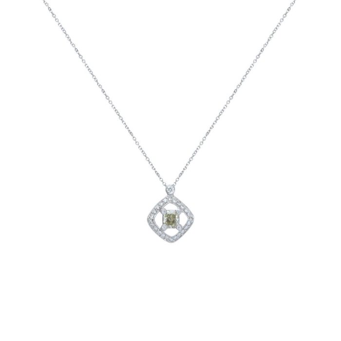 Goharbin Square Brilliant Cut Diamond Pendant