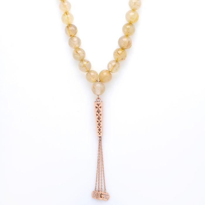 Goharbin tasbih Butterfly Prism Quartz Gold