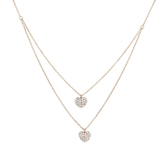 Goharbin Double Hearts Diamond Pendant