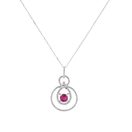 Goharbin Ruby Diamond Pendant