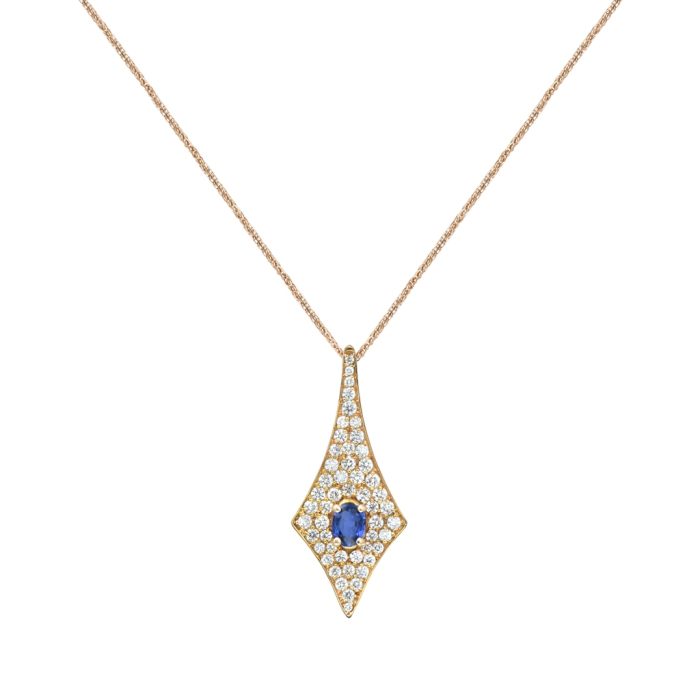 Goharbin Sapphire Rose Gold Pendant