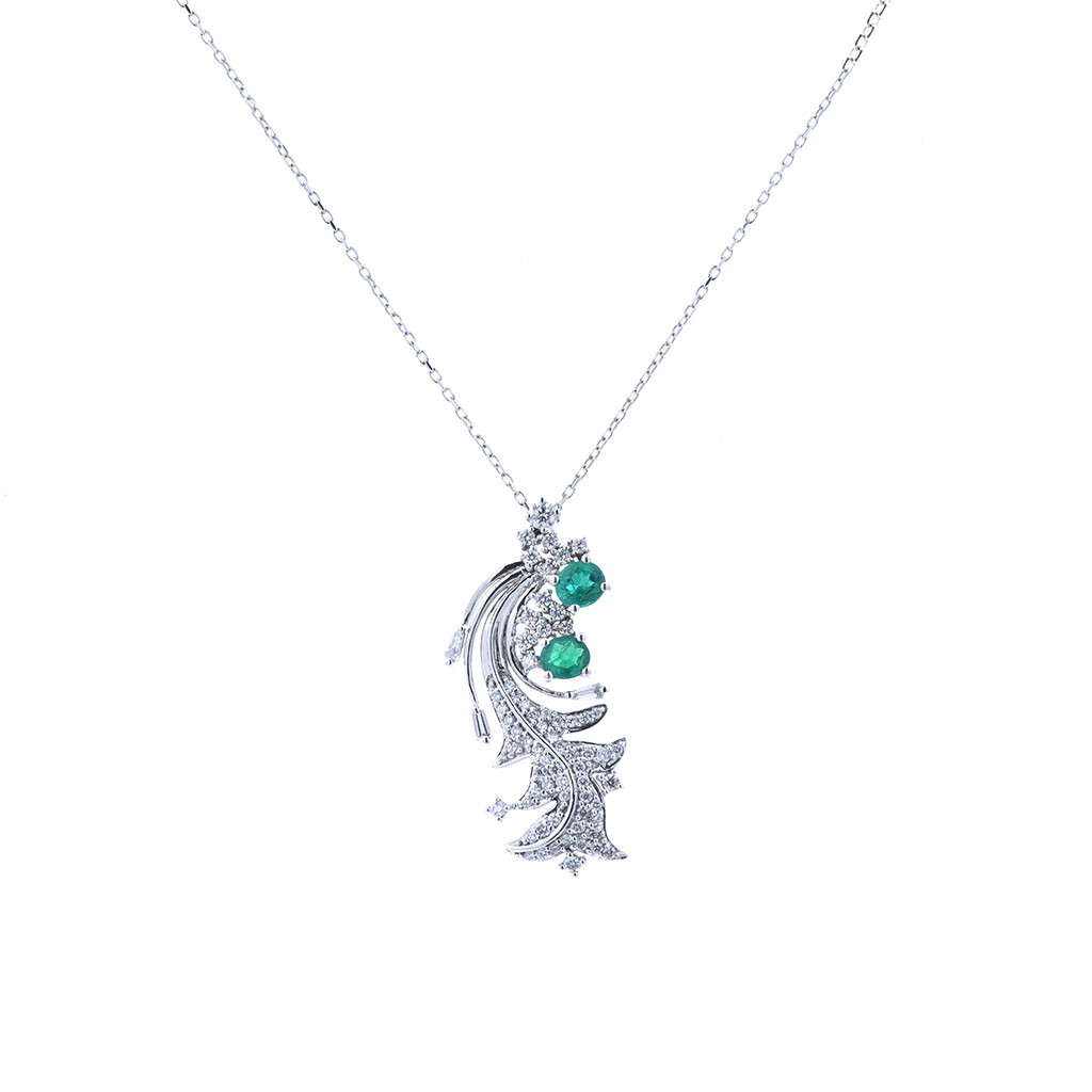 Goharbin Emerald Diamond Pendant