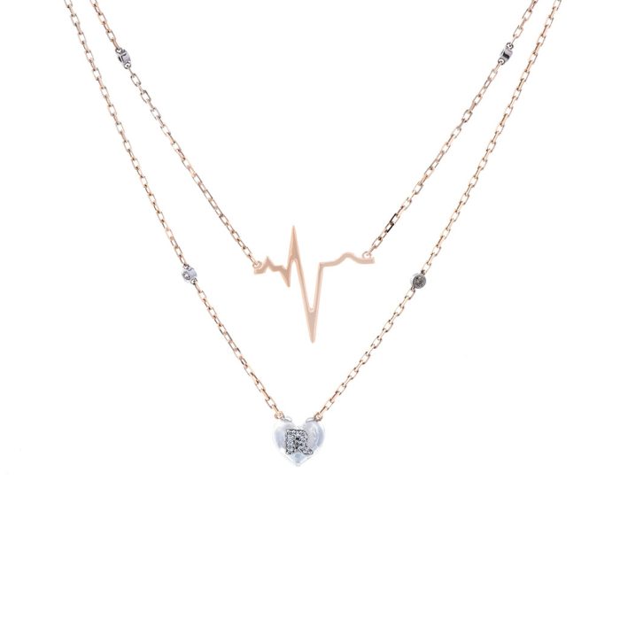 Goharbin Gold diamond Heartbeat pendant necklace