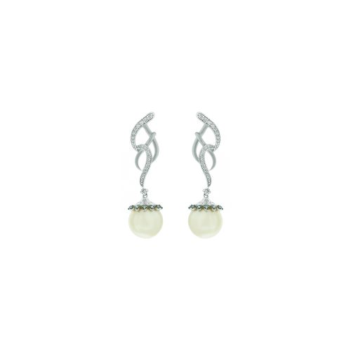 Gohabin Pearl Diamond Earrings