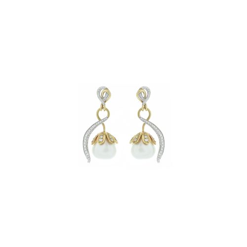 Gohabin Tulip Pearl Diamond Earrings