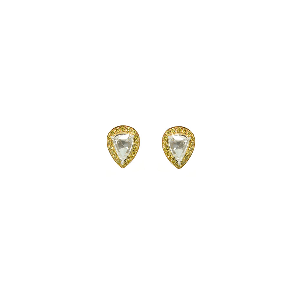 Goharbin Earrings pear-cut yellow diamond