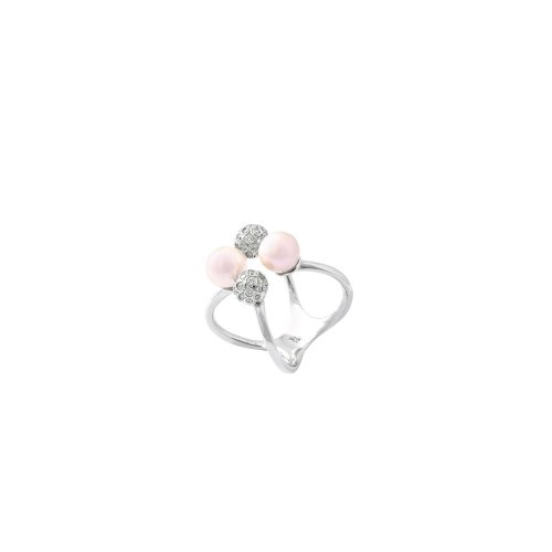 Four Ball Pearl Diamond Ring From Goharbin Jewelry