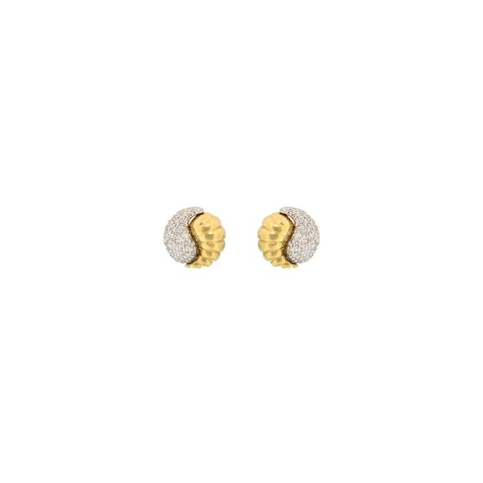 Goharbin Gold Shell Diamond Earrings
