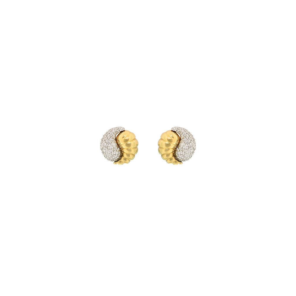 Goharbin Gold Shell Diamond Earrings