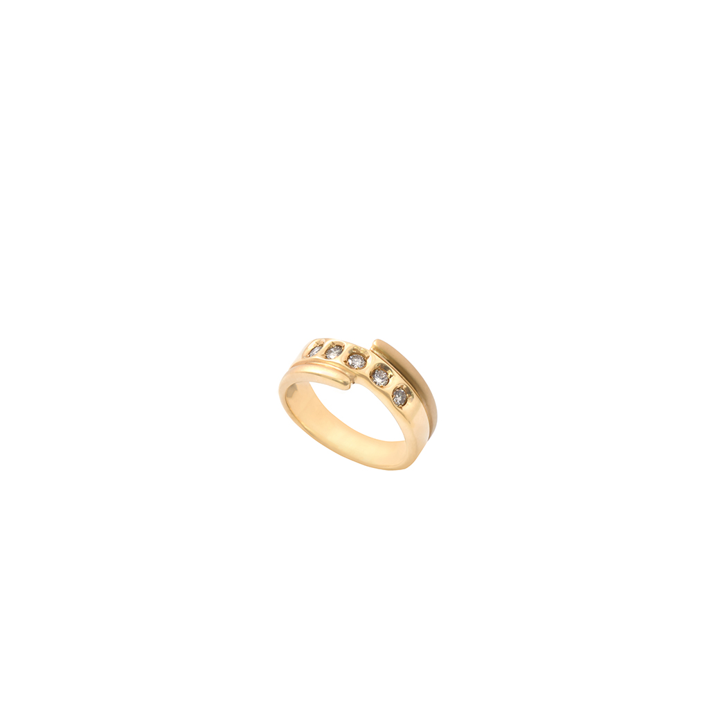 Goharbin Simple Diamond Gold Ring