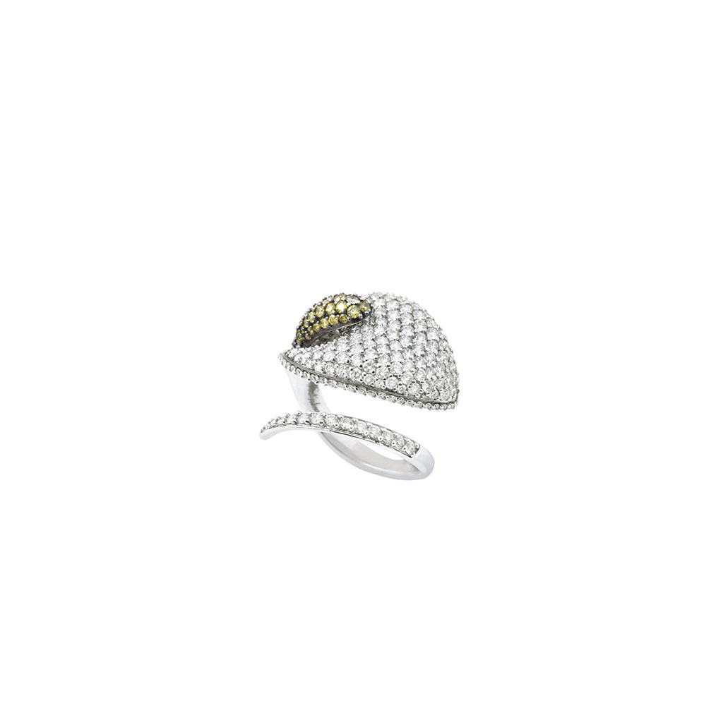 Yellow Diamond Anthurium Flower Ring