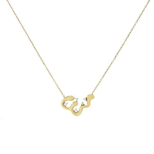 Wave Gold Diamond Pendant Goharbin