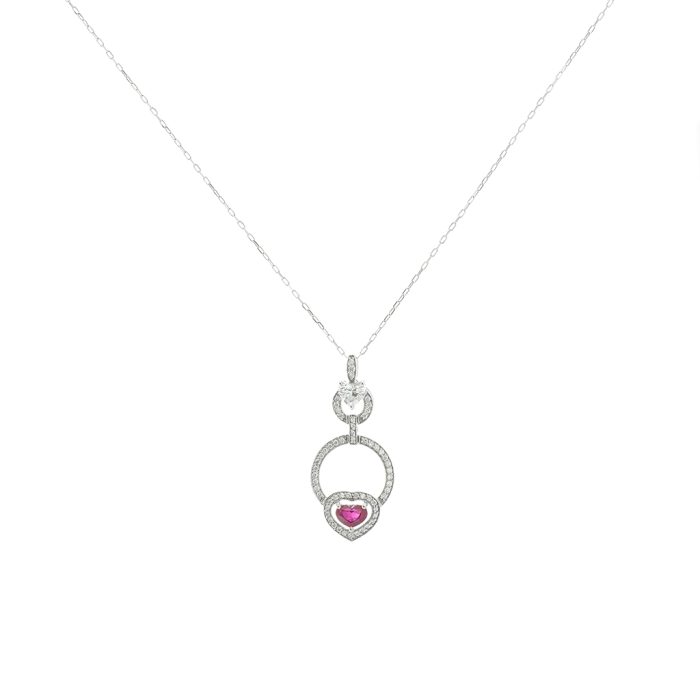 Diamond Ruby Heart Love Pendant