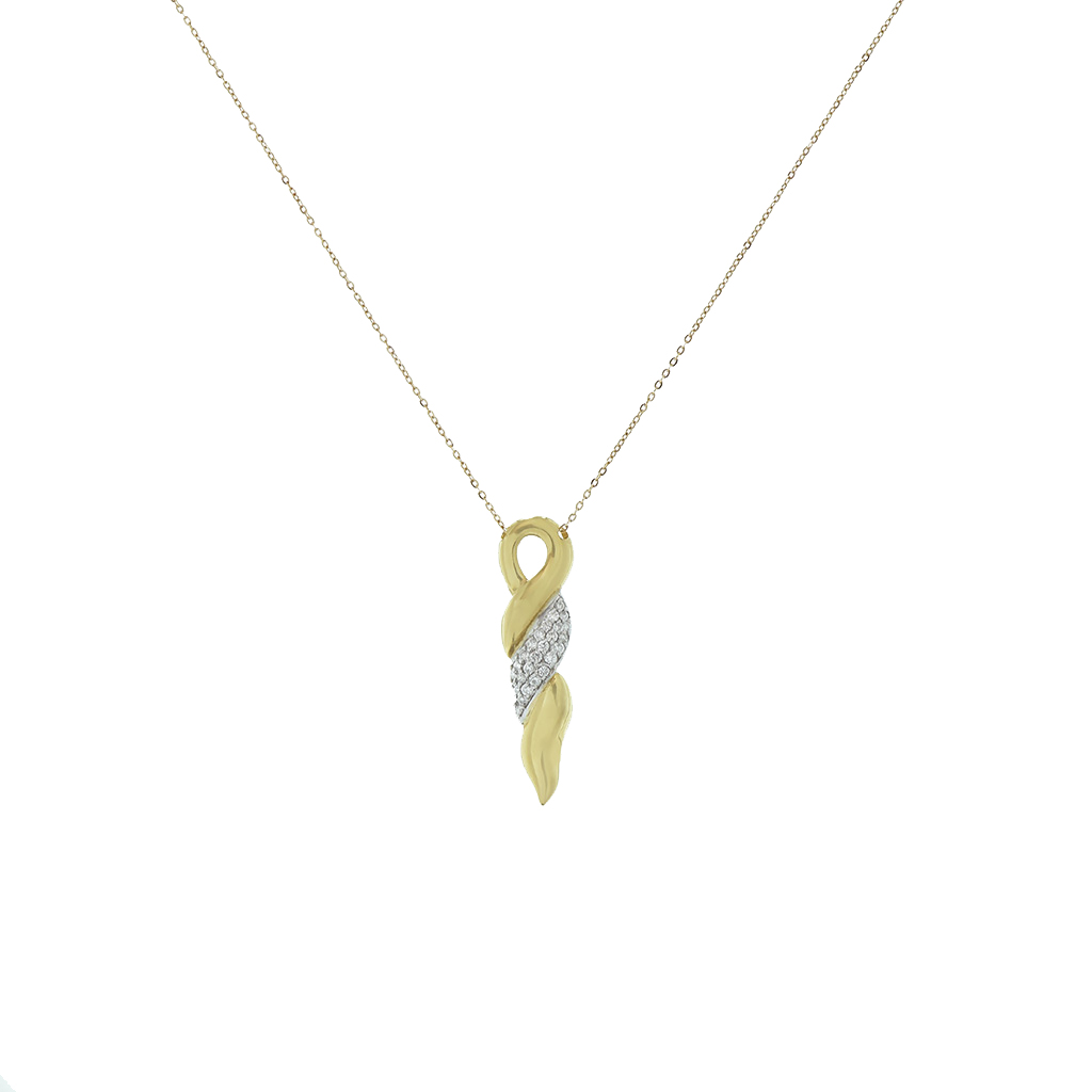Gold Diamond Chignon Style Pendant