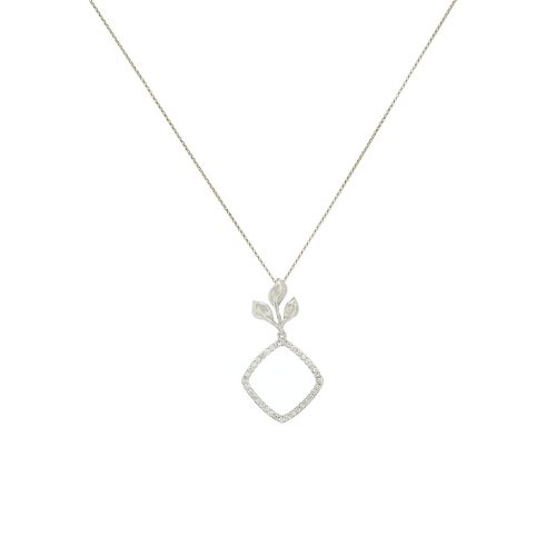 Goharbin white gold diamond flourish pendant