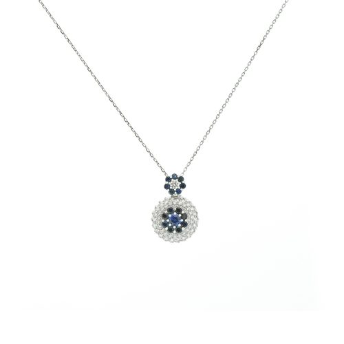 Sapphire Diamond Pendant Necklace