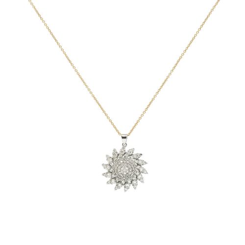 Goharbin Diamond Sun Pendant Necklace