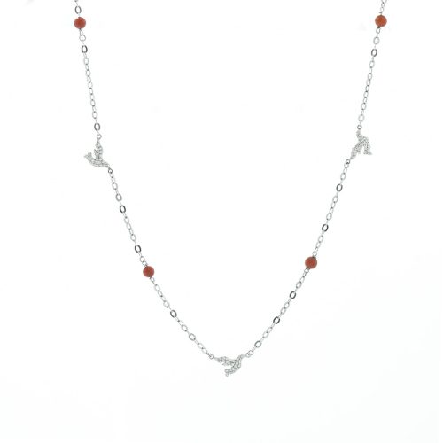 Coral Diamond Flight Necklace