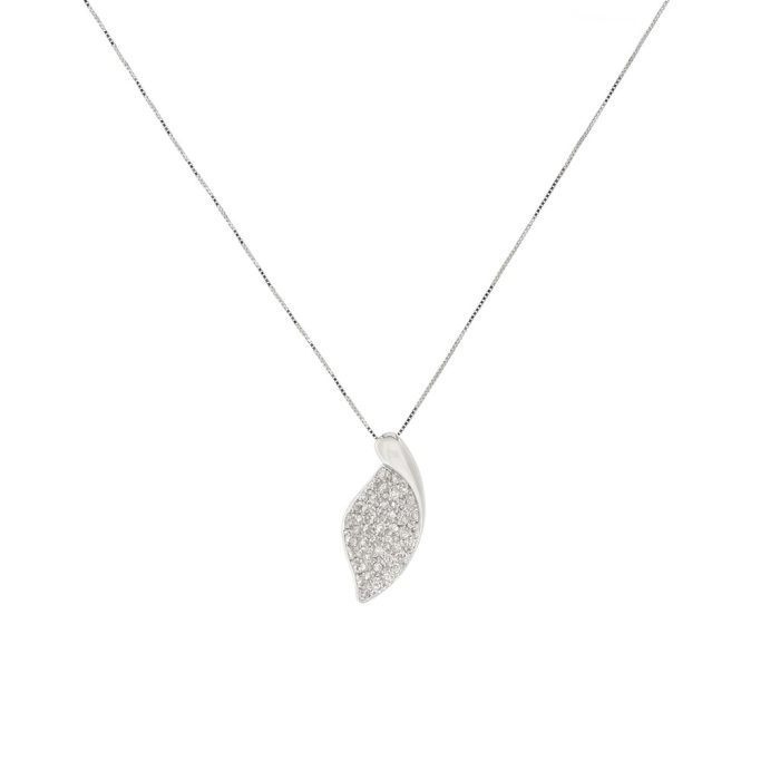 Gold Diamond Leaf Pendant