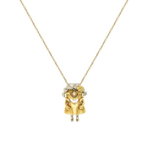 Gold Diamond Minion Pendant