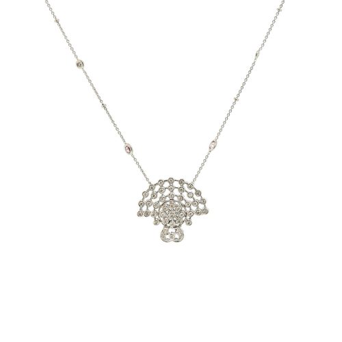 Diamond Peacock Pendant Necklace