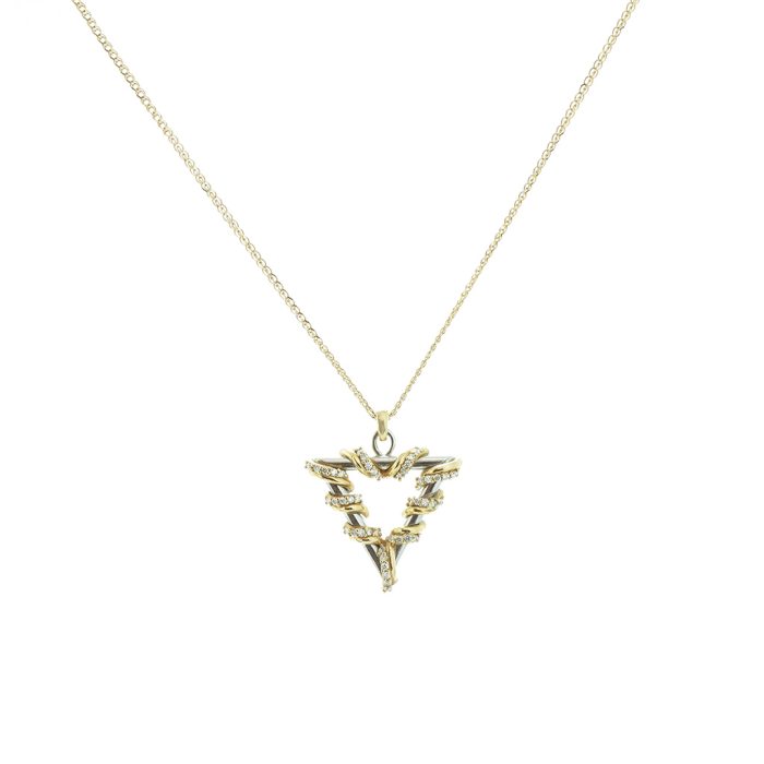 Gold Diamond Triangle Pendant