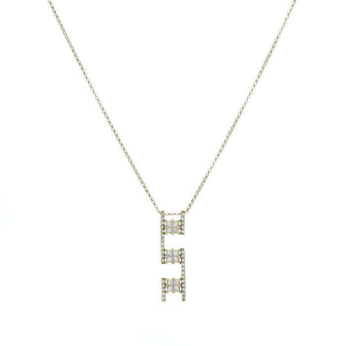 Gold Diamond Ladder Pendant